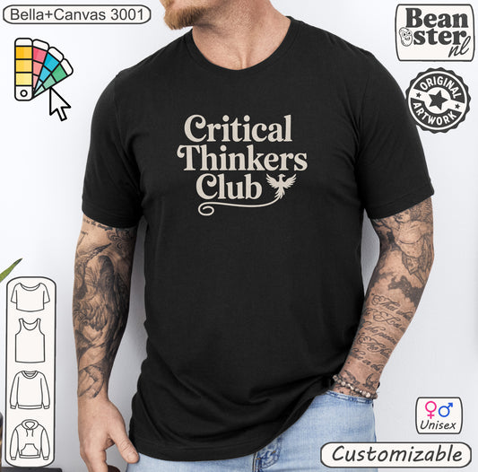 Critical Thinkers Club minimalist t-shirt for intellectuals