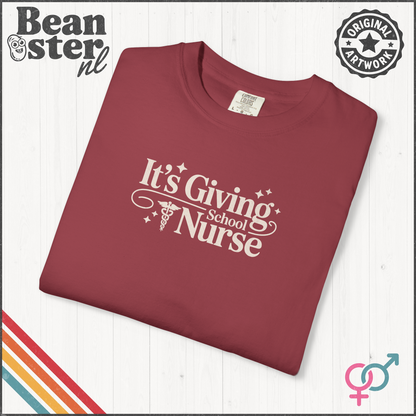 It’s Giving School Nurse Tee – Minimalist Graphic Shirt