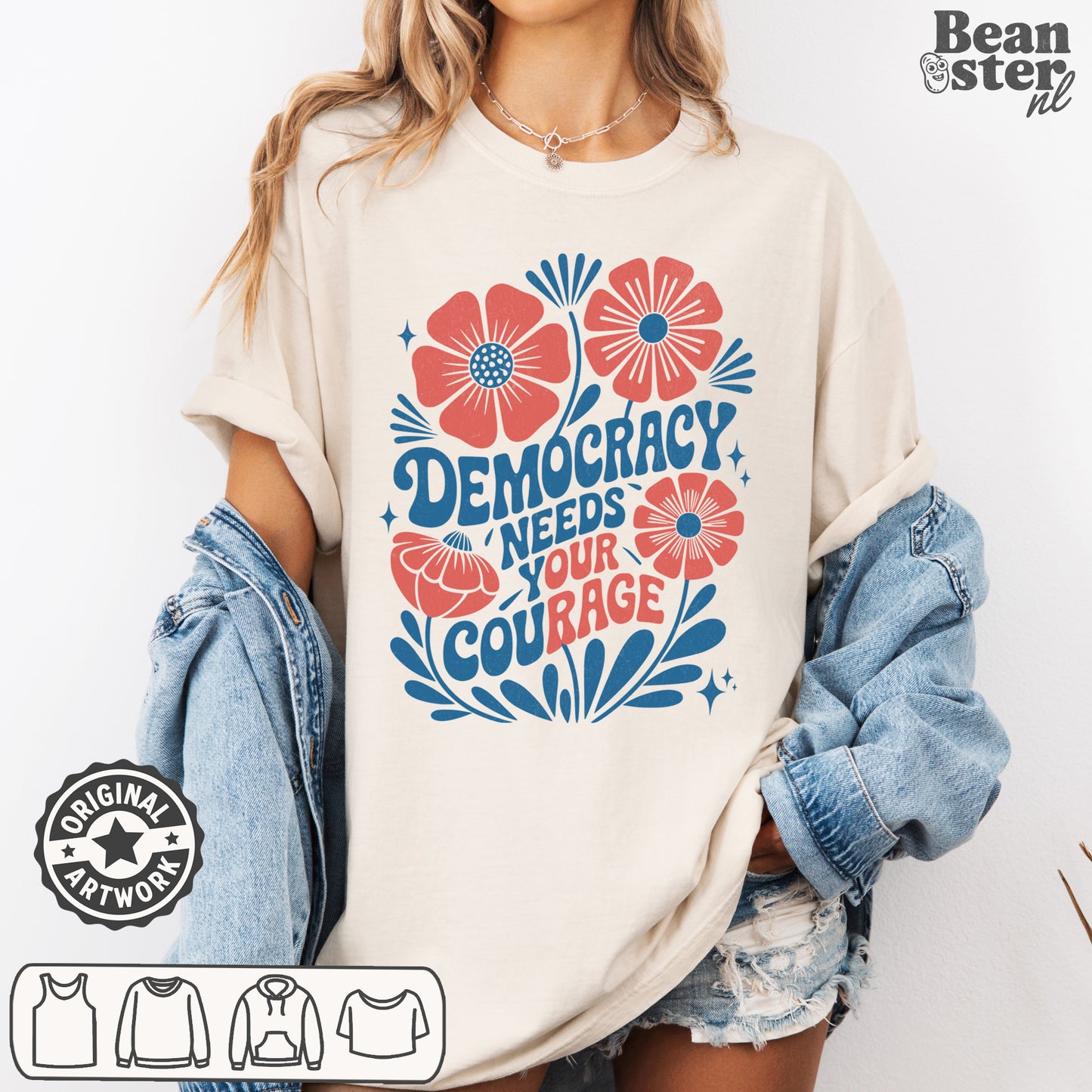 Democracy Needs Our Rage activist protest shirt with bold statement graphic