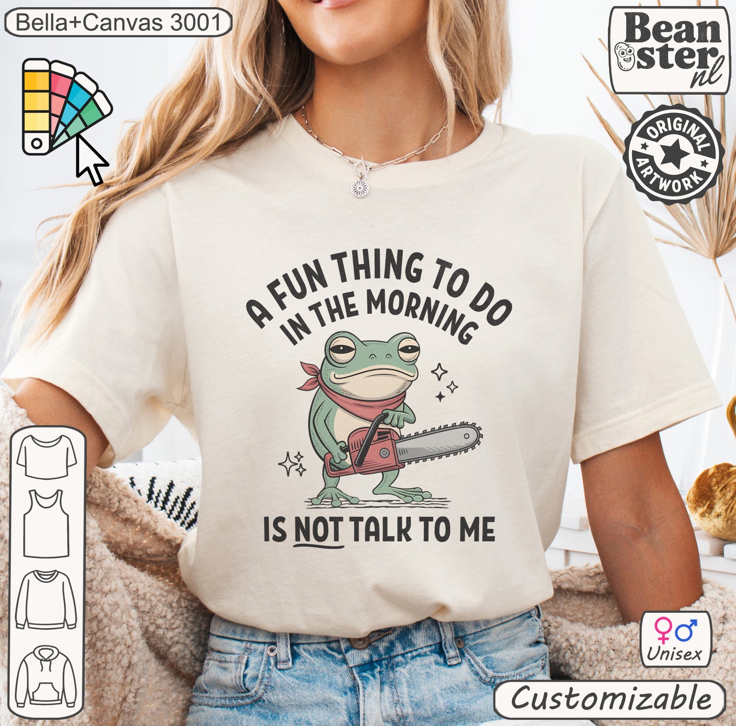 Don't Talk To Me frog graphic t-shirt for grumpy mornings