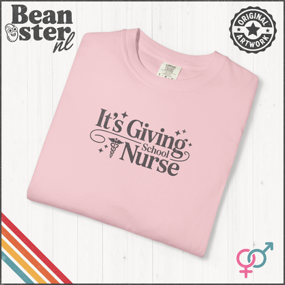 It’s Giving School Nurse Tee – Minimalist Graphic Shirt
