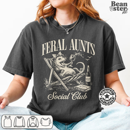 Trendy feral aunt graphic tee for pregnancy reveal or aunt gift