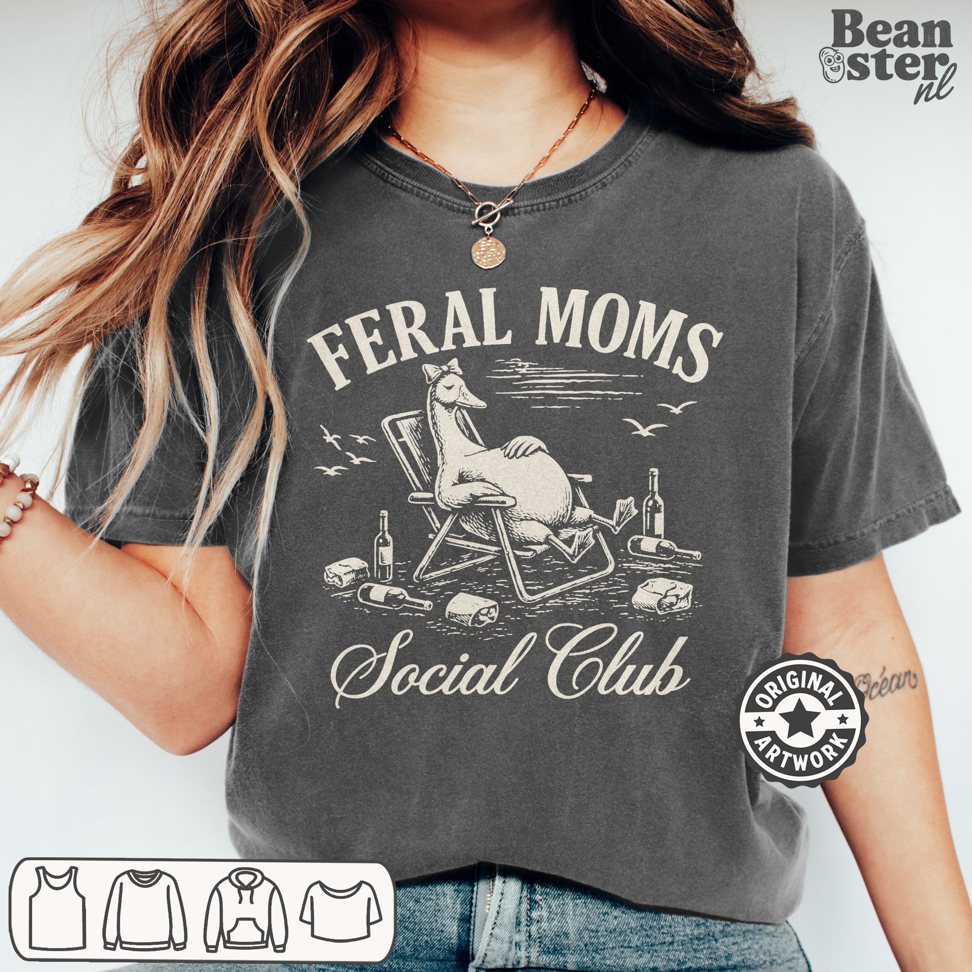 Trendy chaos mom tee Feral Moms Social Club casual graphic shirt