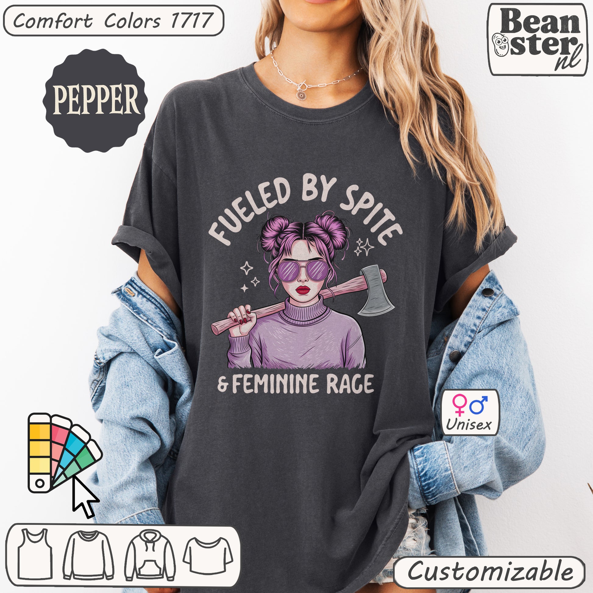 Fueled by Spite and Feminine Rage y2k retro empowerment tee
