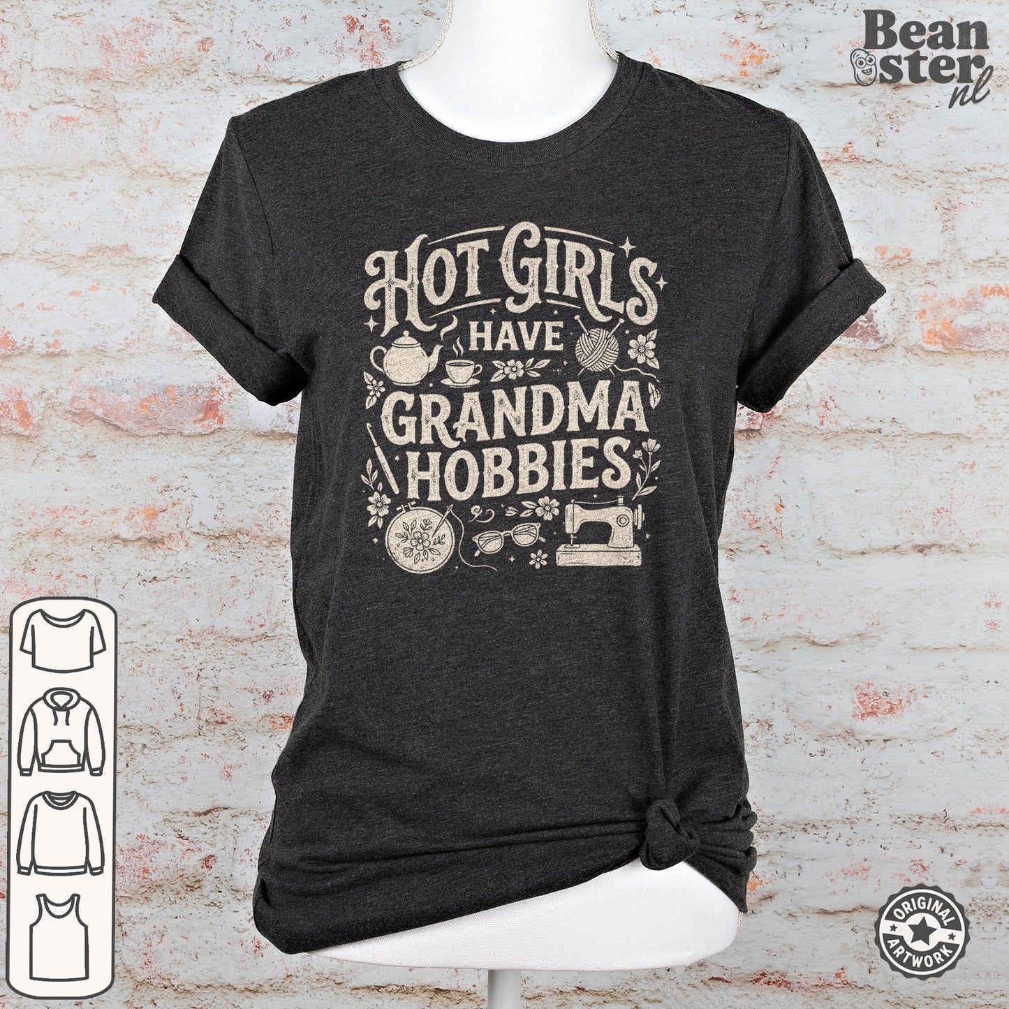 Funny grandma hobbies shirt for women who love crochet and needlework