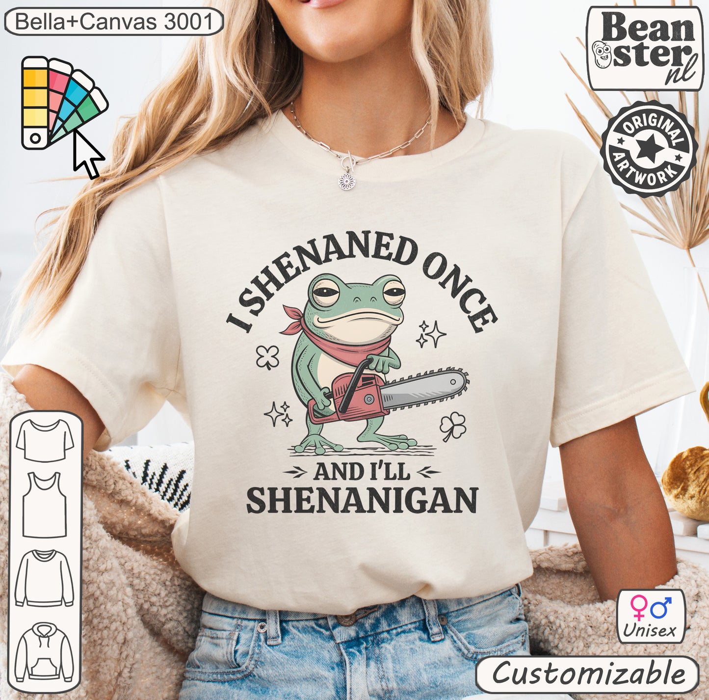 Funny St. Patrick’s Day shenanigans tee with quirky frog design