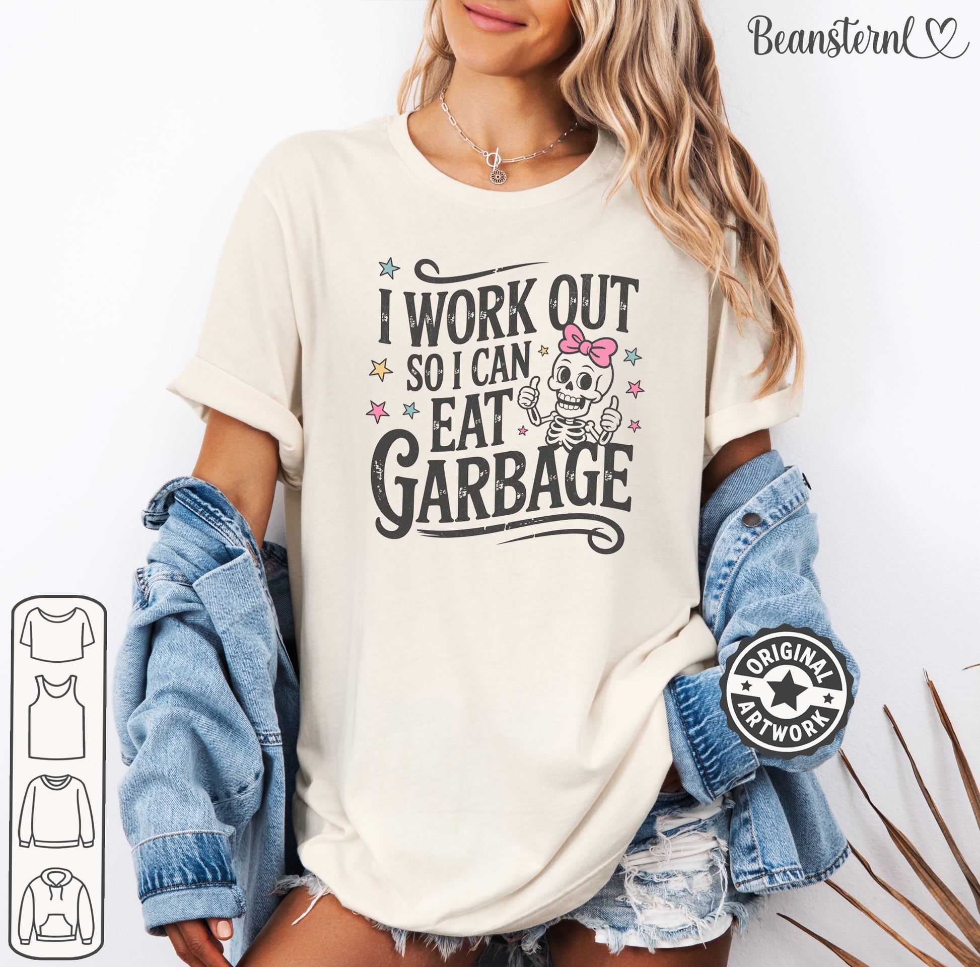 Workout humor tee for gym lovers and foodie fitness fans