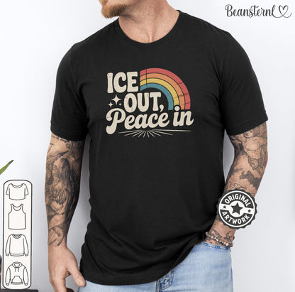 Ice Out progressive activism tshirt with bold protest statement design