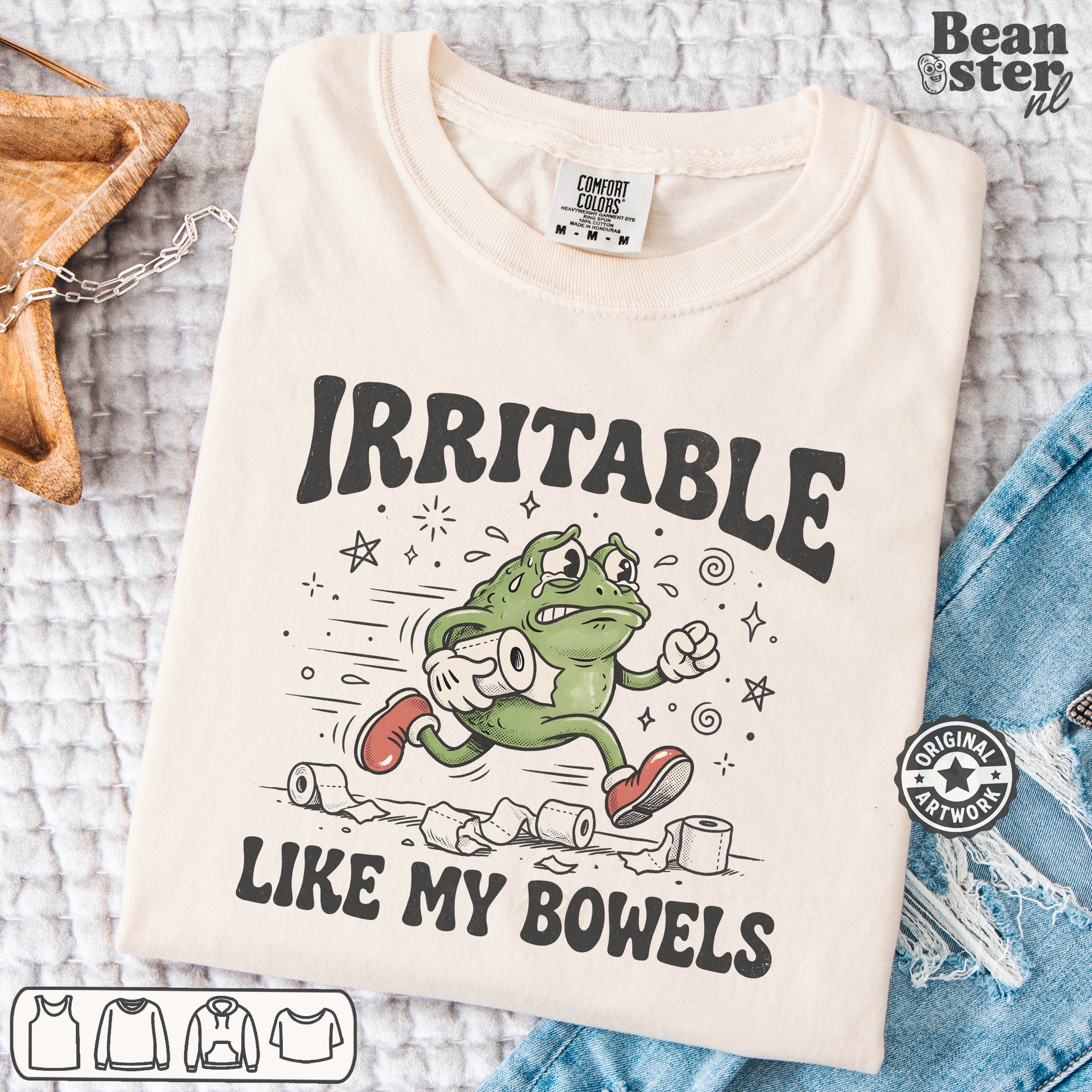 Irritable bowel syndrome humor shirt with “Irritable Like My Bowels” text