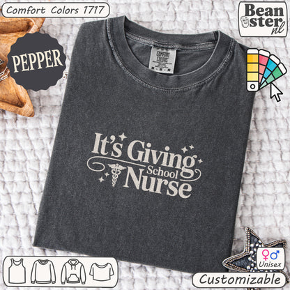 It’s Giving School Nurse Tee – Minimalist Graphic Shirt