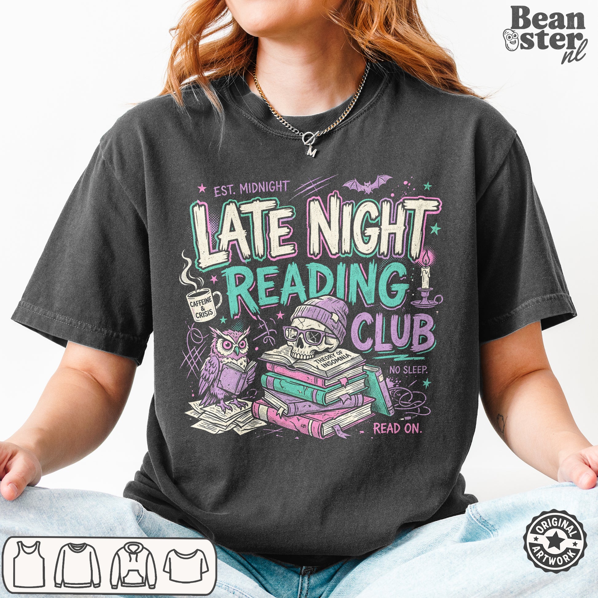 Late Night Reading Club t-shirt for book lovers and avid readers