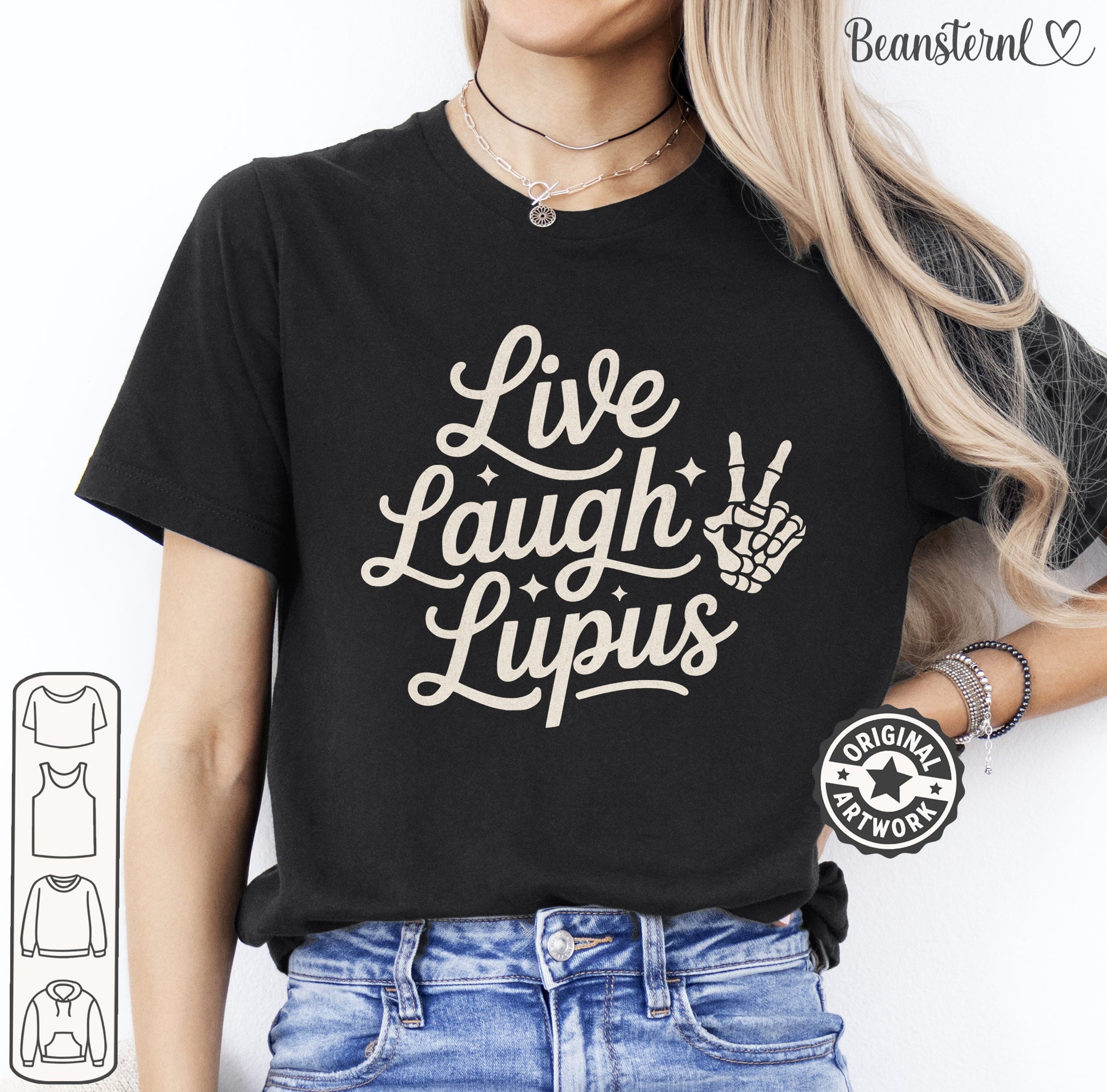Live Laugh Lupus dark humor chronic illness awareness T-shirt design