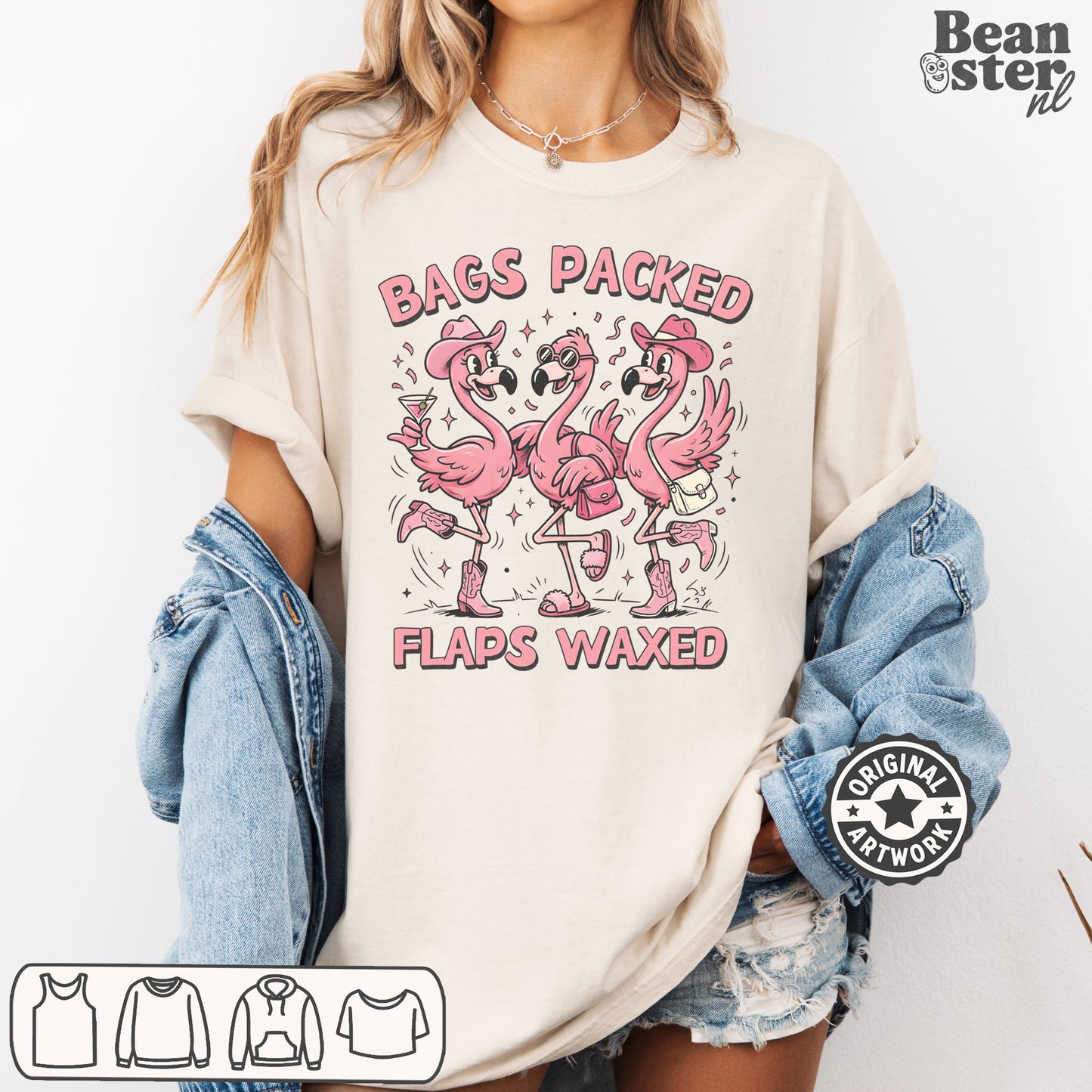 edgy humor tee design Bags Packed Flaps Waxed, casual streetwear