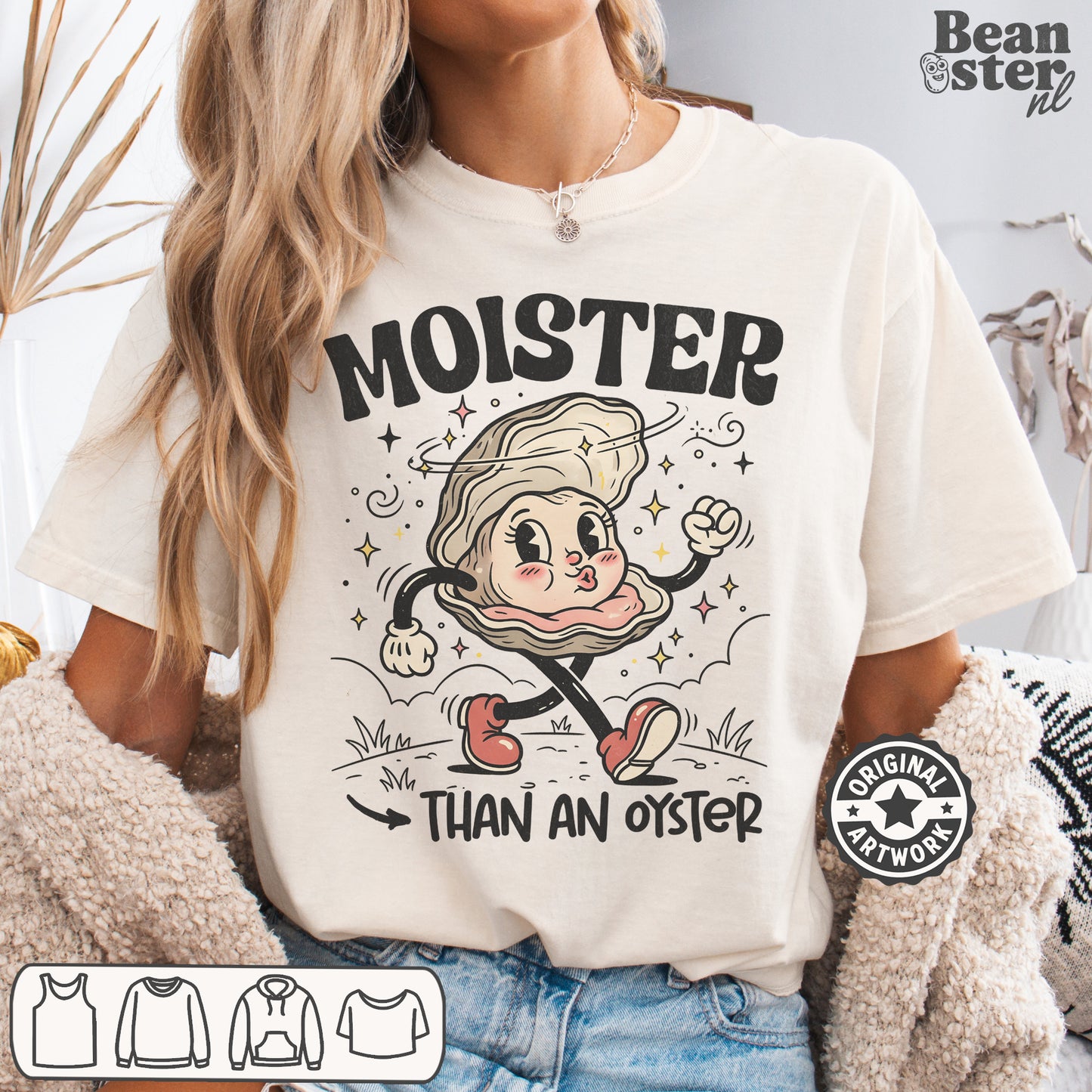 Moister Than An Oyster funny meme t-shirt original design for viral humor and girls trip gag gift