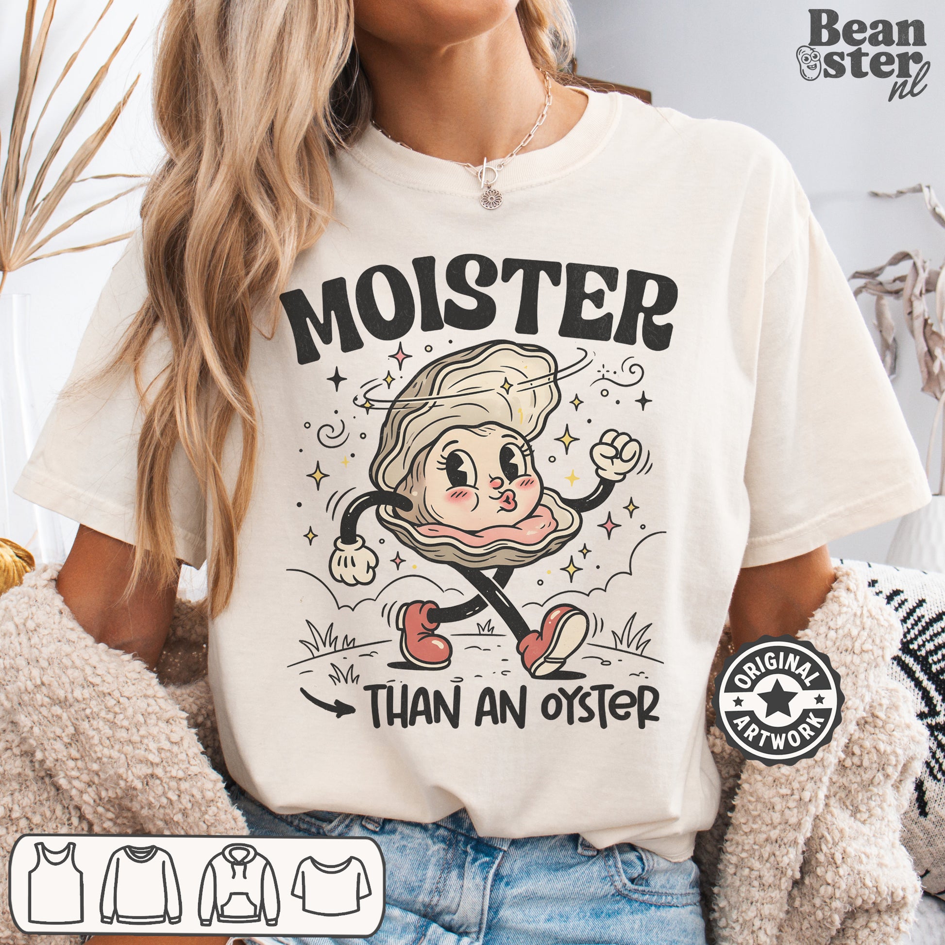 Moister Than An Oyster funny meme t-shirt original design for viral humor and girls trip gag gift