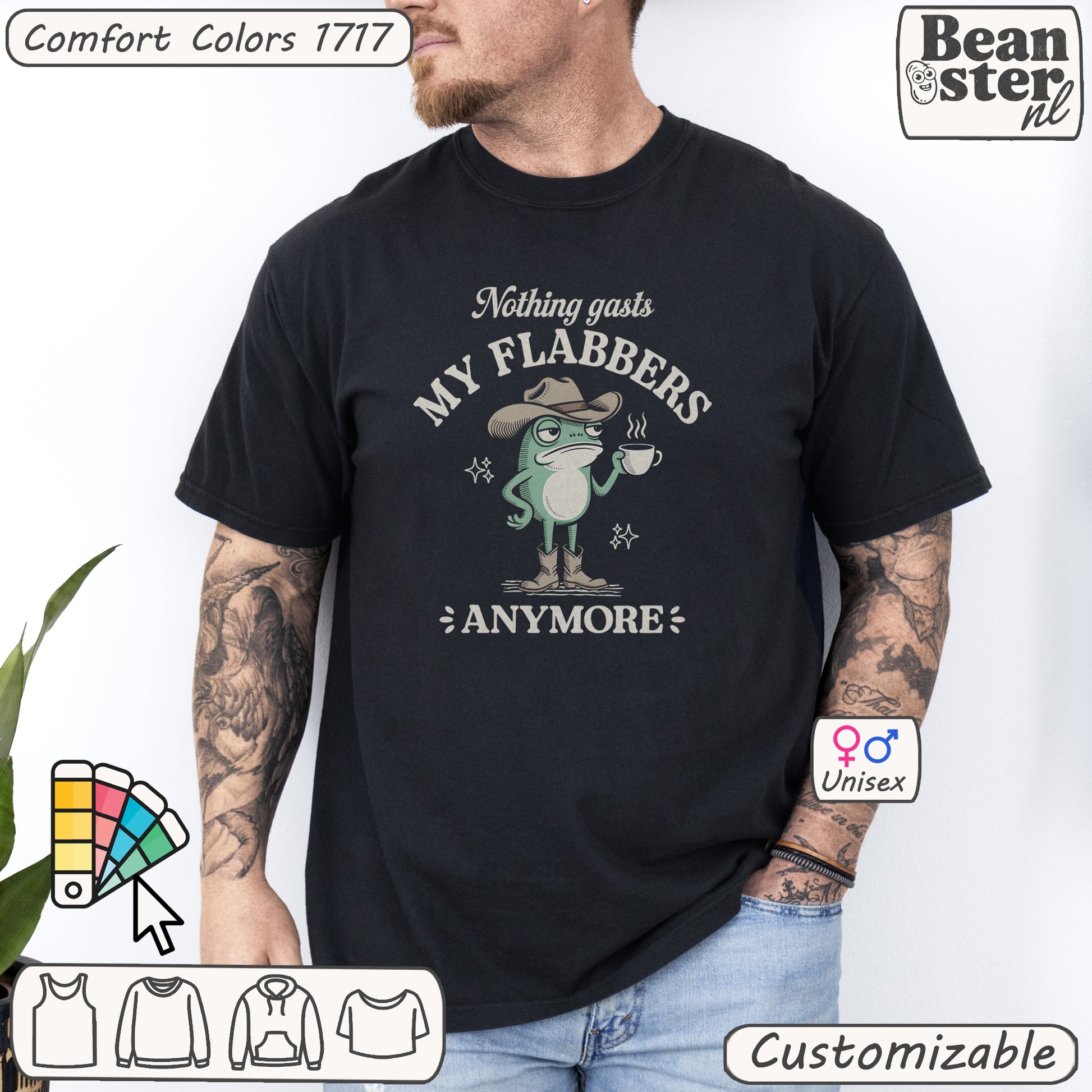 Comfort Colors 1717 funny flabbergasted frog tee for gen z humor lovers