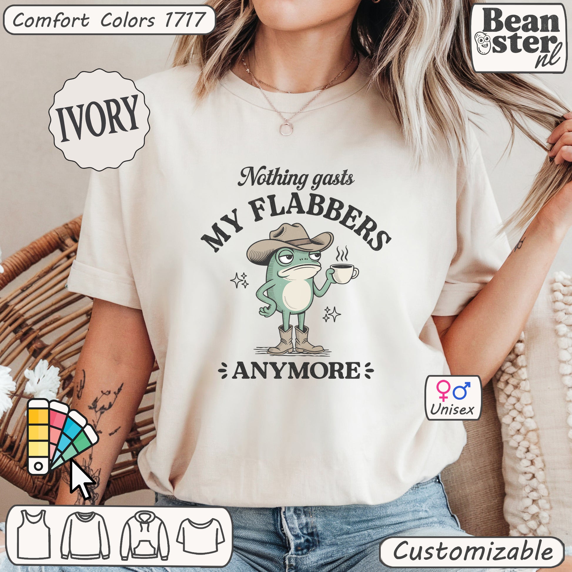 Nothing Gasts My Flabbers funny frog t-shirt with sarcastic animal design