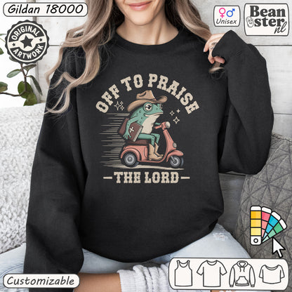 Funny Christian frog scooter sweatshirt original design