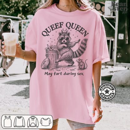 Edgy humor Queef Queen shirt for bachelorette party or girls night outfit