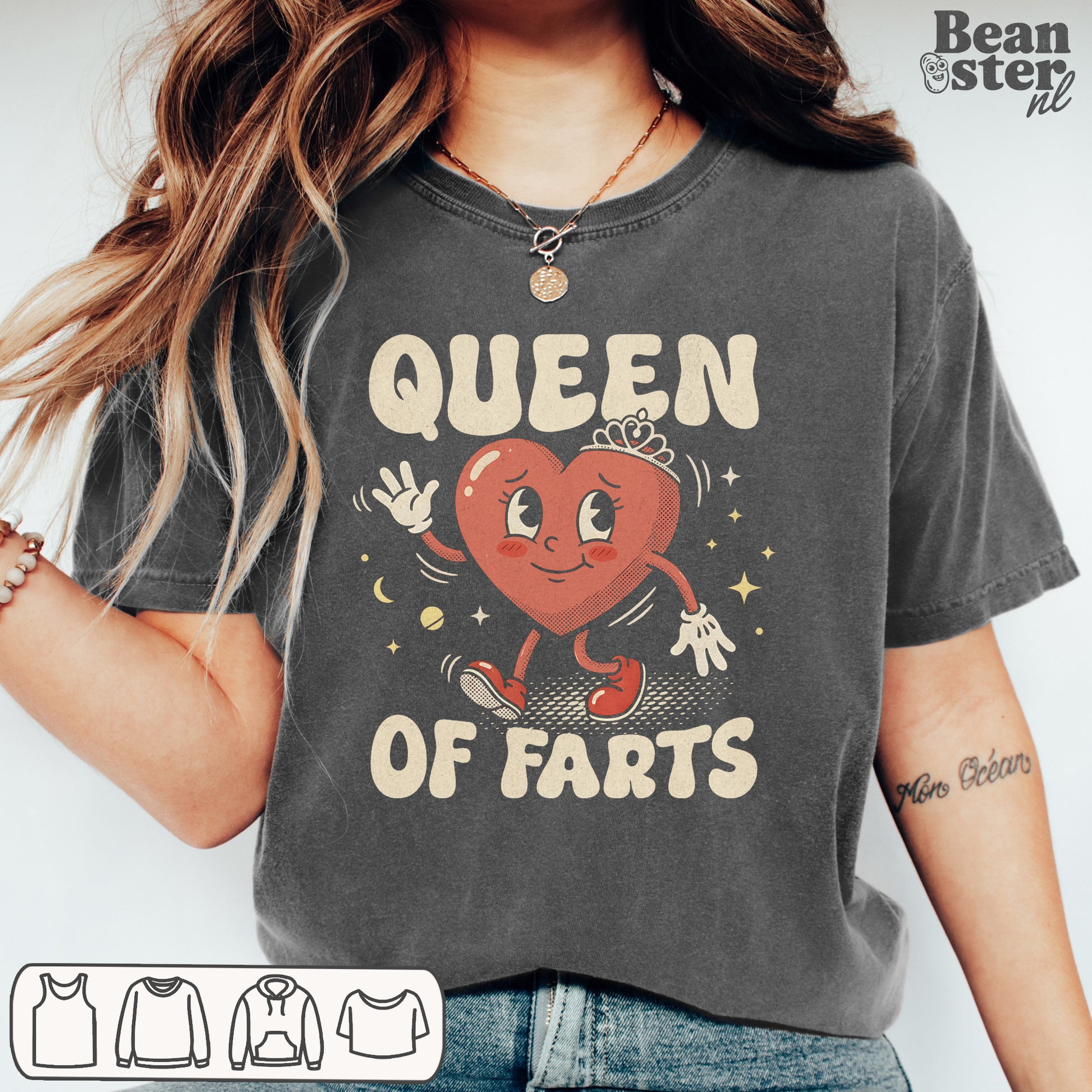 Queen Of Farts meme shirt typography streetwear unisex tee design