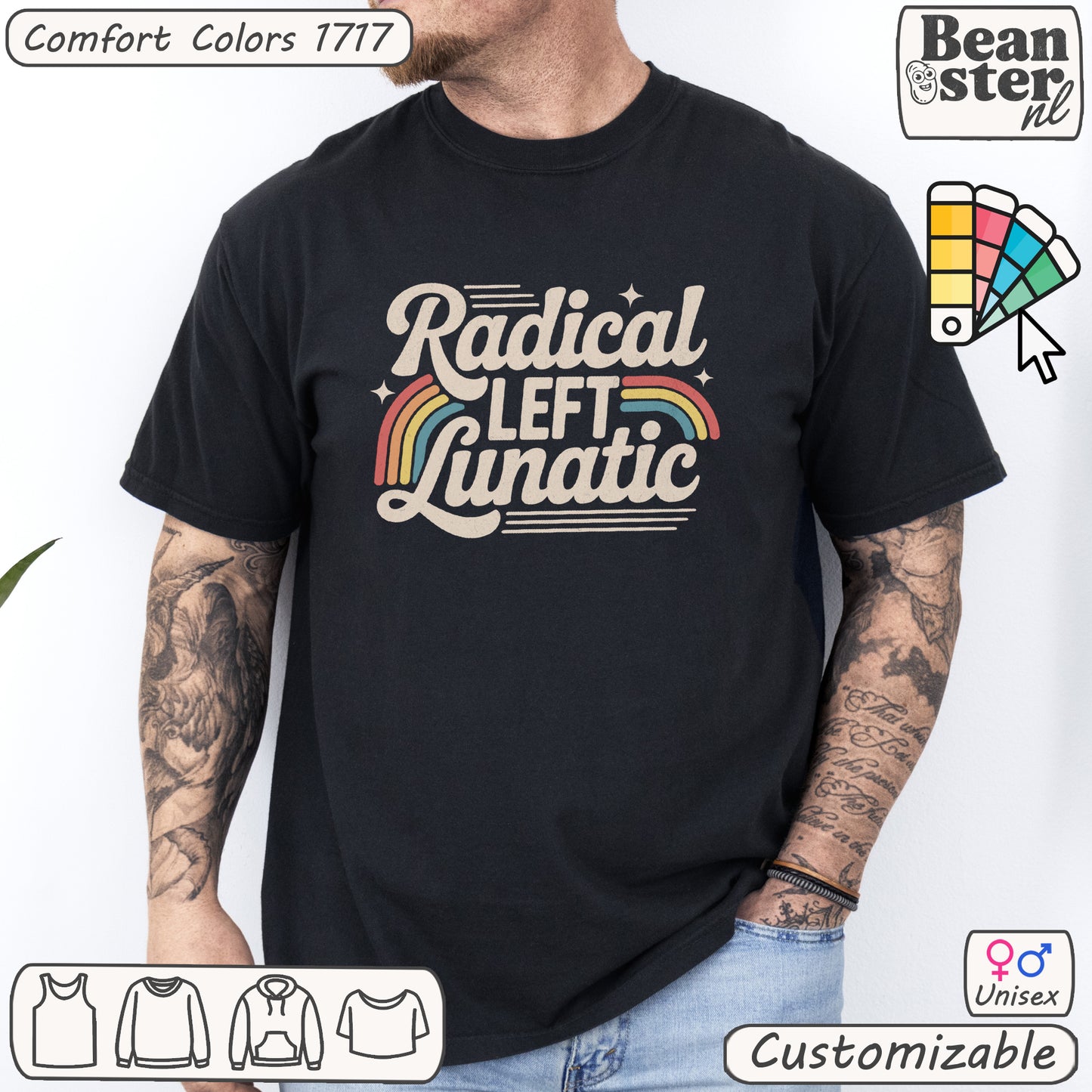 Radical Left Lunatic Retro Rainbow Shirt