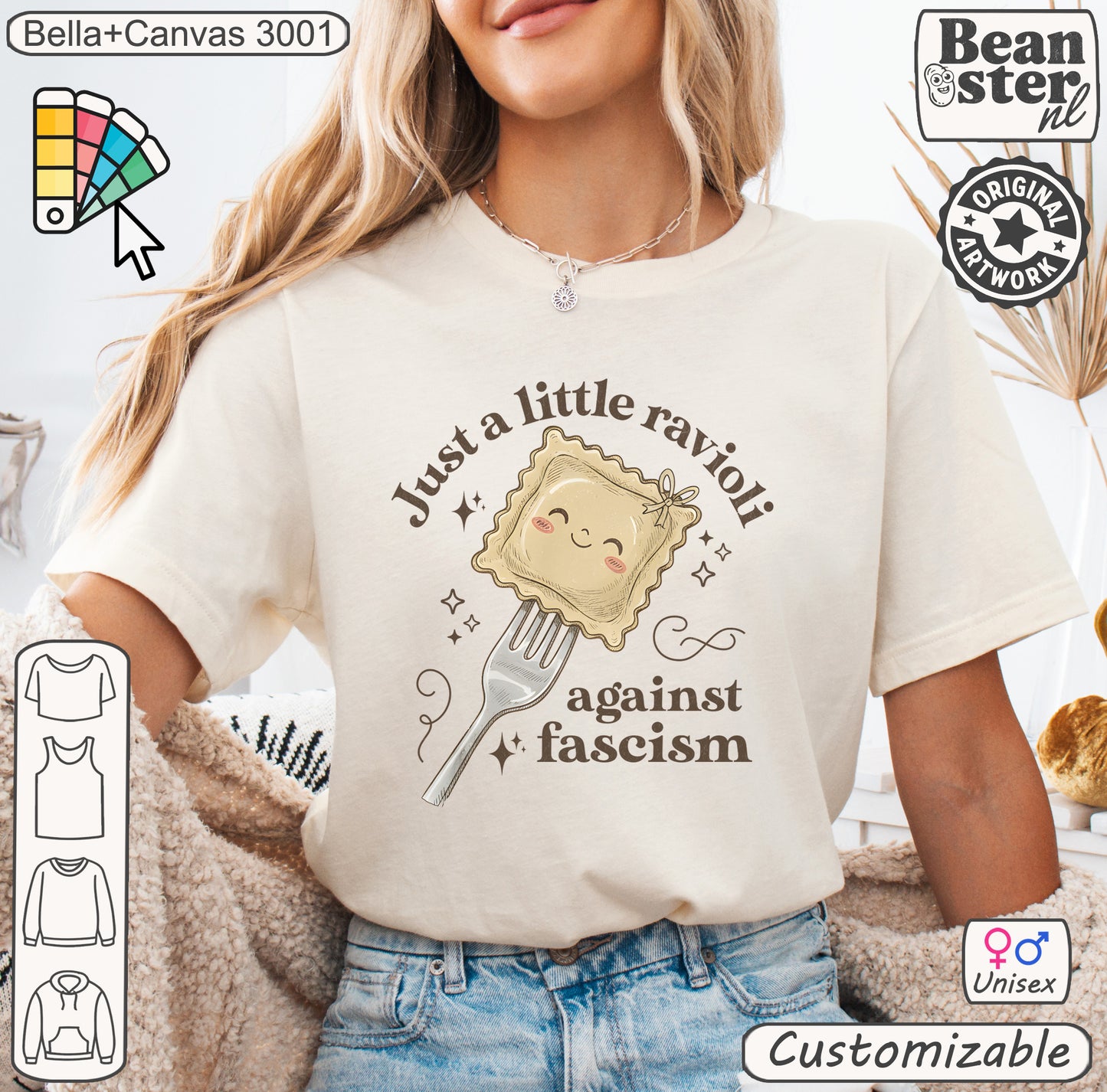 Cute Ravioli Against Fascism Shirt, leftist activist tee