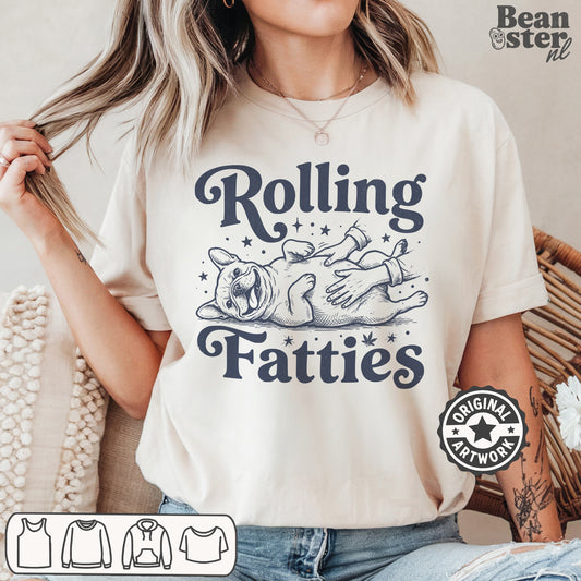 Rolling Fatties funny French Bulldog graphic t-shirt