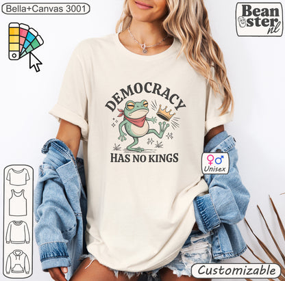 Original Democracy Has No Kings Frog T-shirt, liberal activist gift