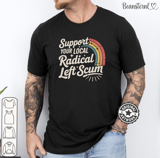 Funny activist graphic tee with ironic protest statement