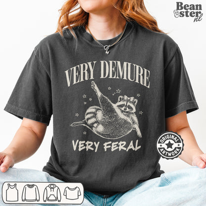 Meme quote t-shirt Very Demure Very Feral original design casual outfit styling