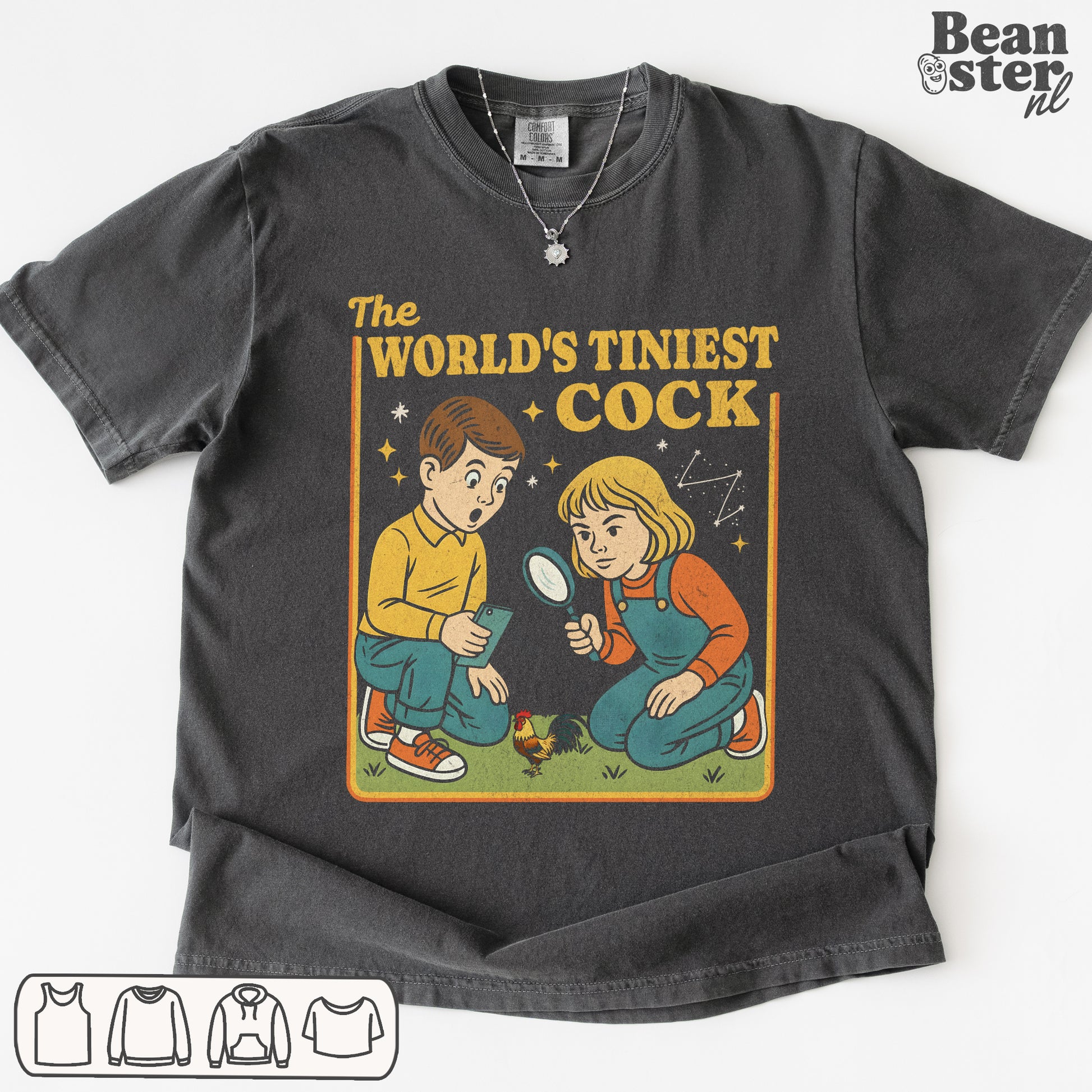 Worlds Tiniest Cock retro graphic funny adult humor t-shirt design